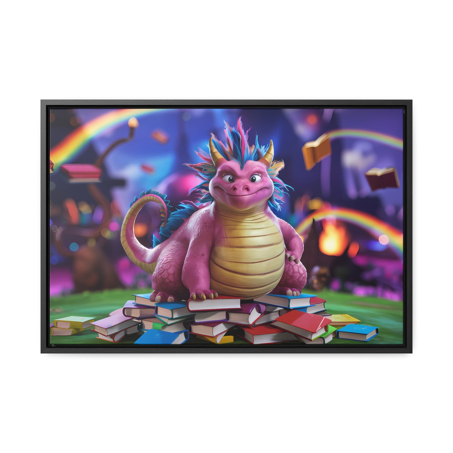 "Guardian of the Magical Library" - Gallery Canvas Wraps, Horizontal Frame