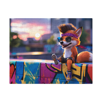 Sunset Vibes with a Cool Fox - Jigsaw Puzzle (30, 110, 252, 500,1000-Piece)