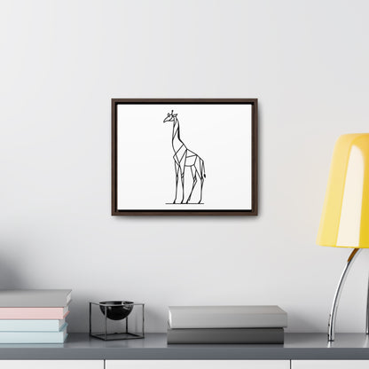 Geometric Giraffe Silhouette - Gallery Canvas Wraps, Horizontal Frame