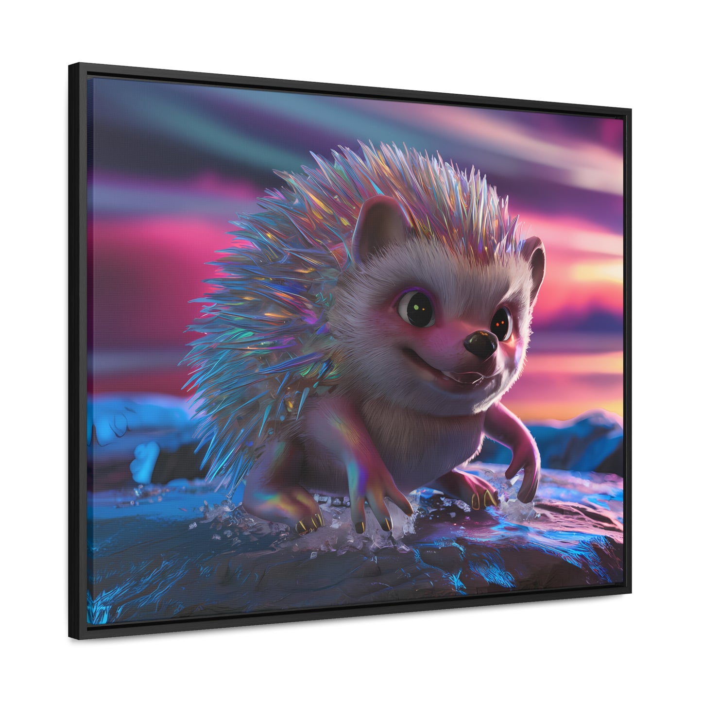 Prismatic Hedgehog at Dusk - Gallery Canvas Wraps, Horizontal Frame