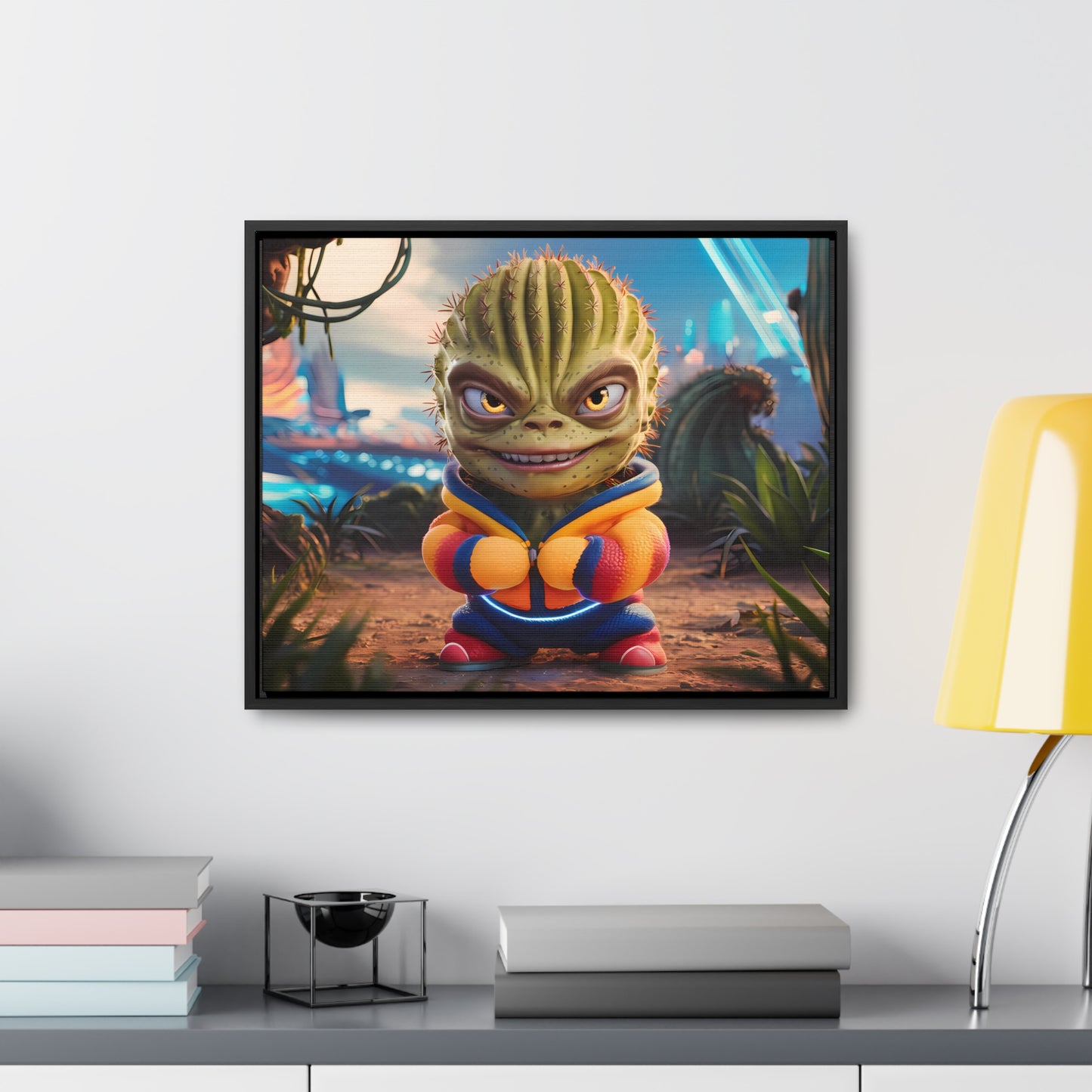 "Desert Champion: The Prickly Warrior" - Gallery Canvas Wraps, Horizontal Frame