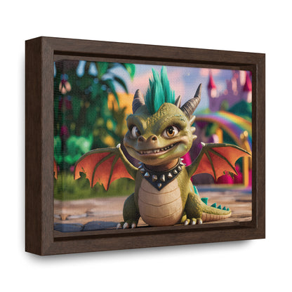 "Spike the Mischievous Baby Dragon" - Gallery Canvas Wraps, Horizontal Frame