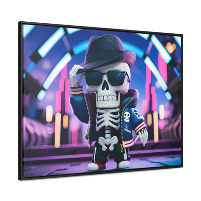 "Neon Skull Groove" - Gallery Canvas Wraps, Horizontal Frame