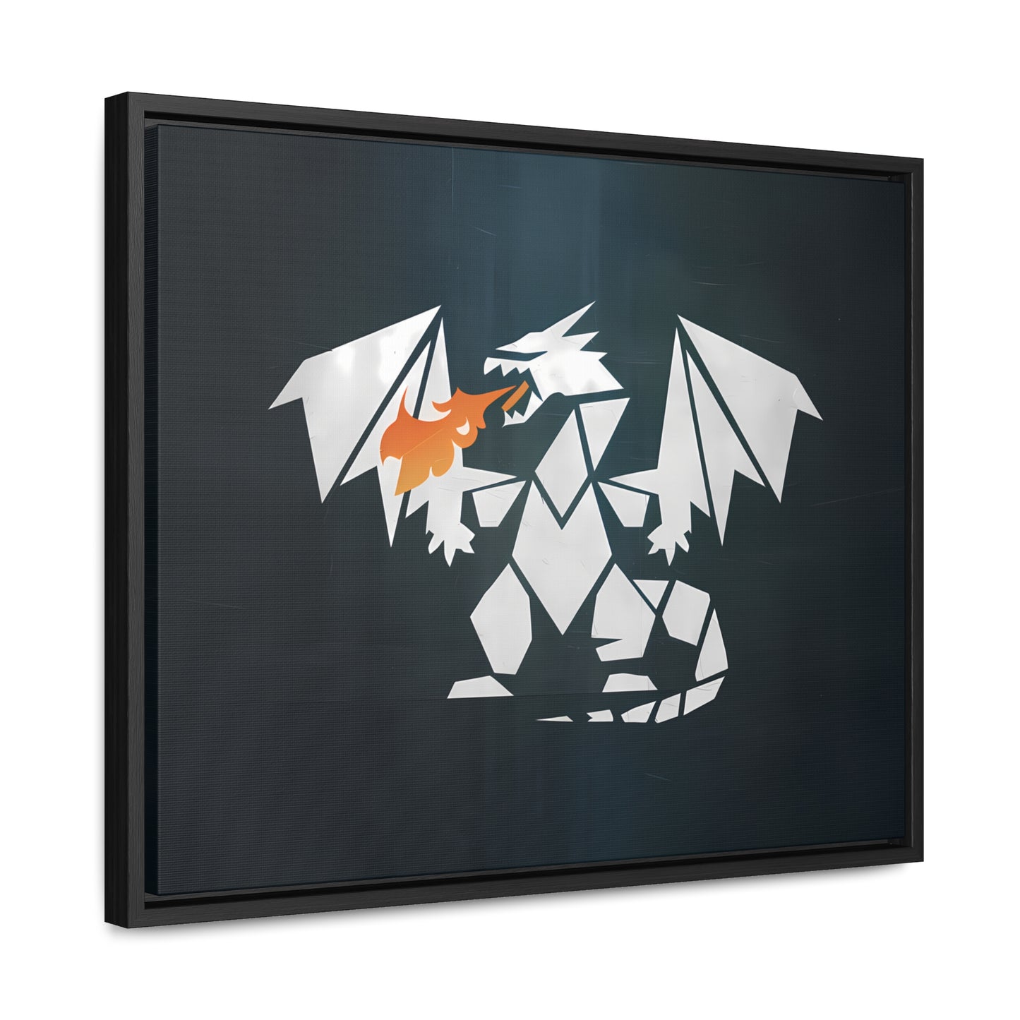 Origami Dragon Flame - Gallery Canvas Wraps, Horizontal Frame