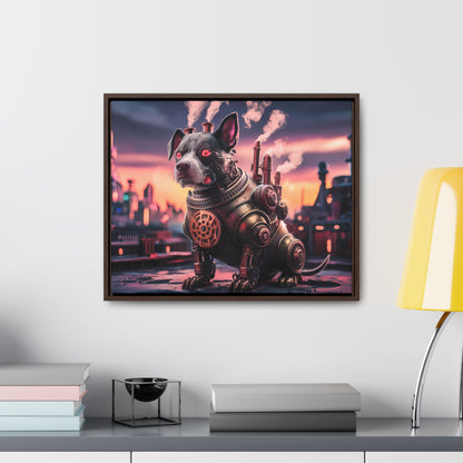 Cyber Canine: Steampunk Sentinel - Gallery Canvas Wraps, Horizontal Frame