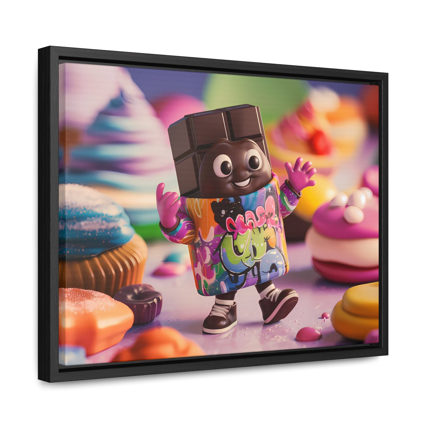 "Choco-Buddy's Sweet Adventure" - Gallery Canvas Wraps, Horizontal Frame