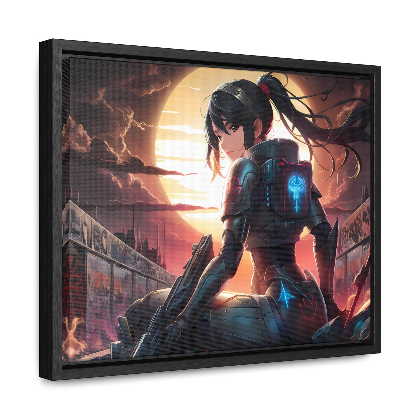 "Sunset Sentinel" - Gallery Canvas Wraps, Horizontal Frame