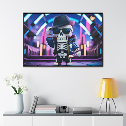 "Neon Skull Groove" - Gallery Canvas Wraps, Horizontal Frame