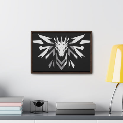 "Silver Dragon Crest" - Gallery Canvas Wraps, Horizontal Frame