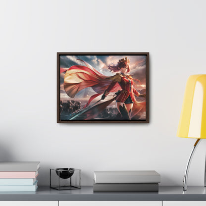 "Crimson Empress: Battle's Edge" - Gallery Canvas Wraps, Horizontal Frame