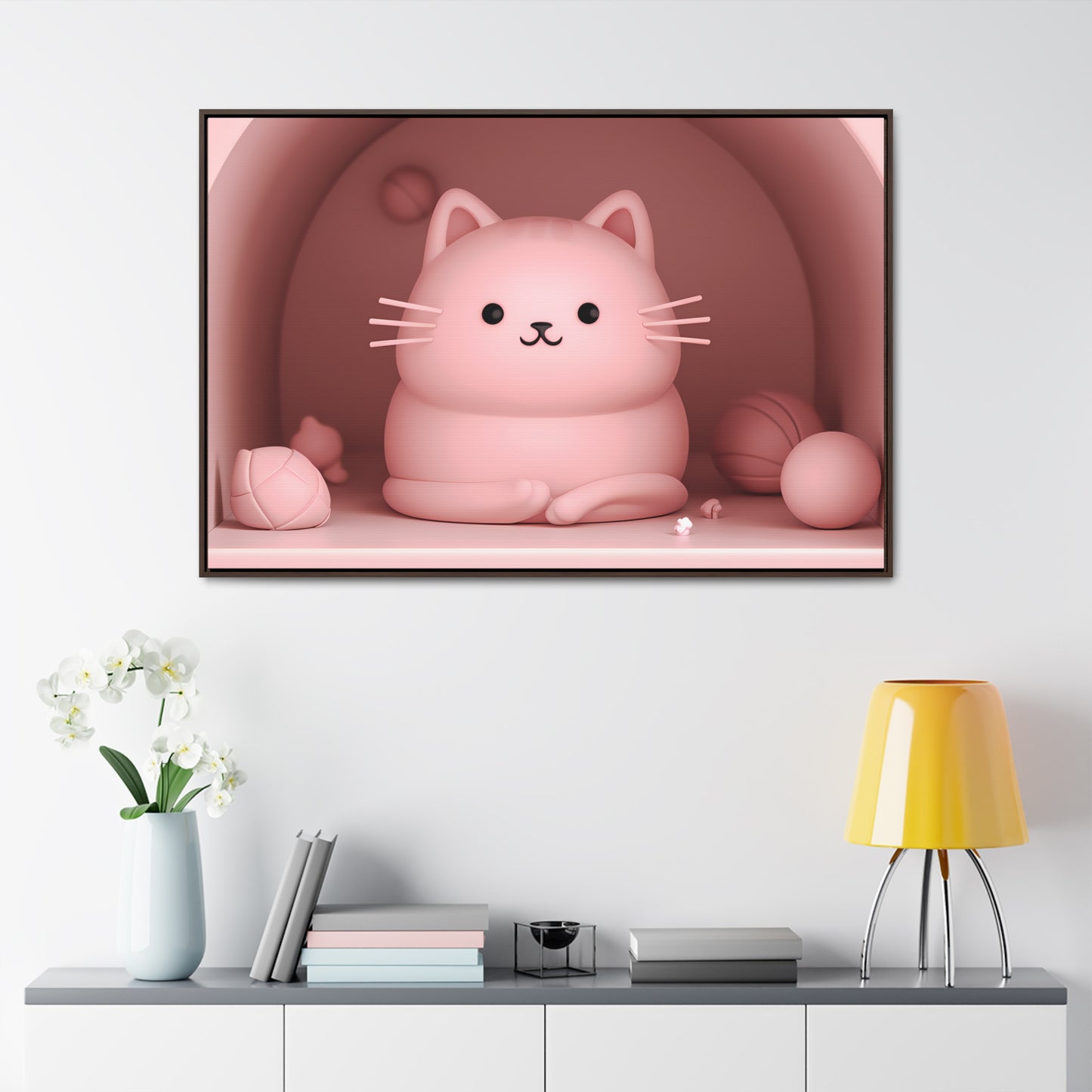 Purrfectly Pink Serenity - Gallery Canvas Wraps, Horizontal Frame