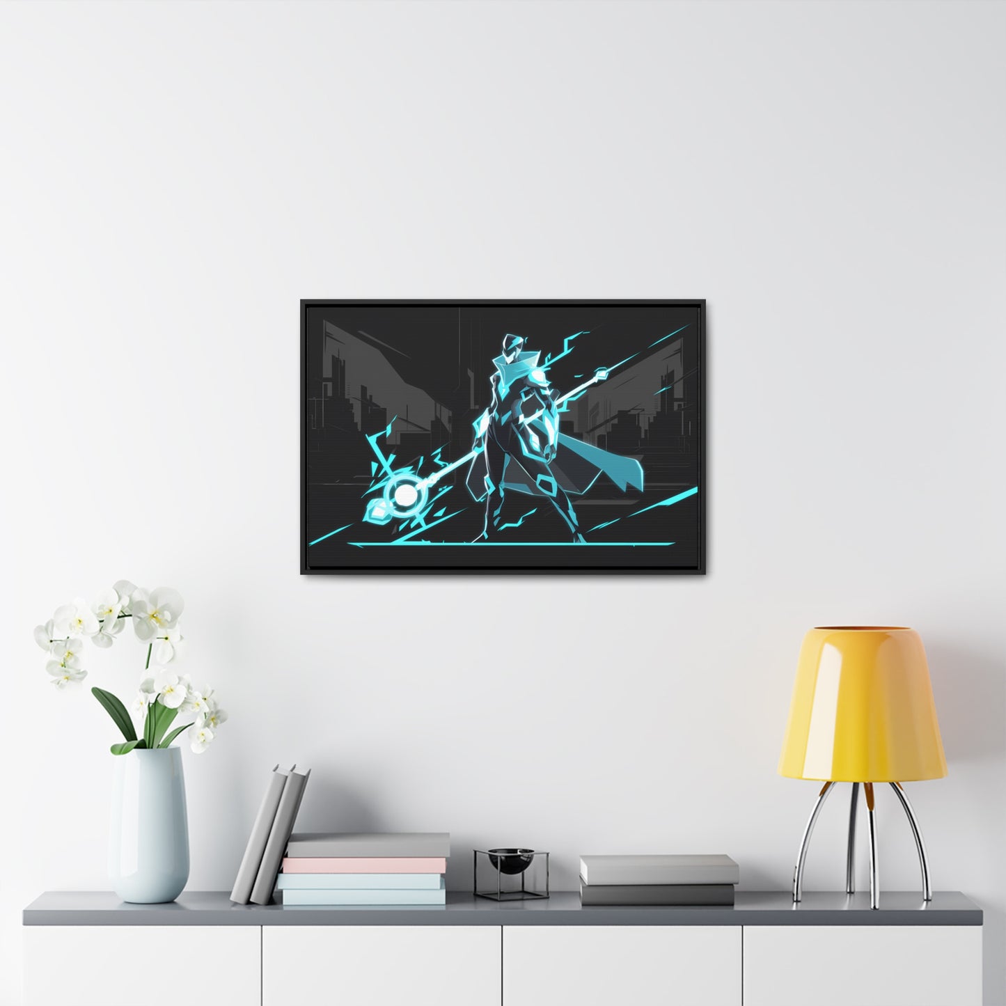 Arbiter of the Neon Void - Gallery Canvas Wraps, Horizontal Frame