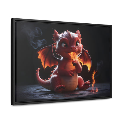 "Baby Dragon's First Flame" - Gallery Canvas Wraps, Horizontal Frame