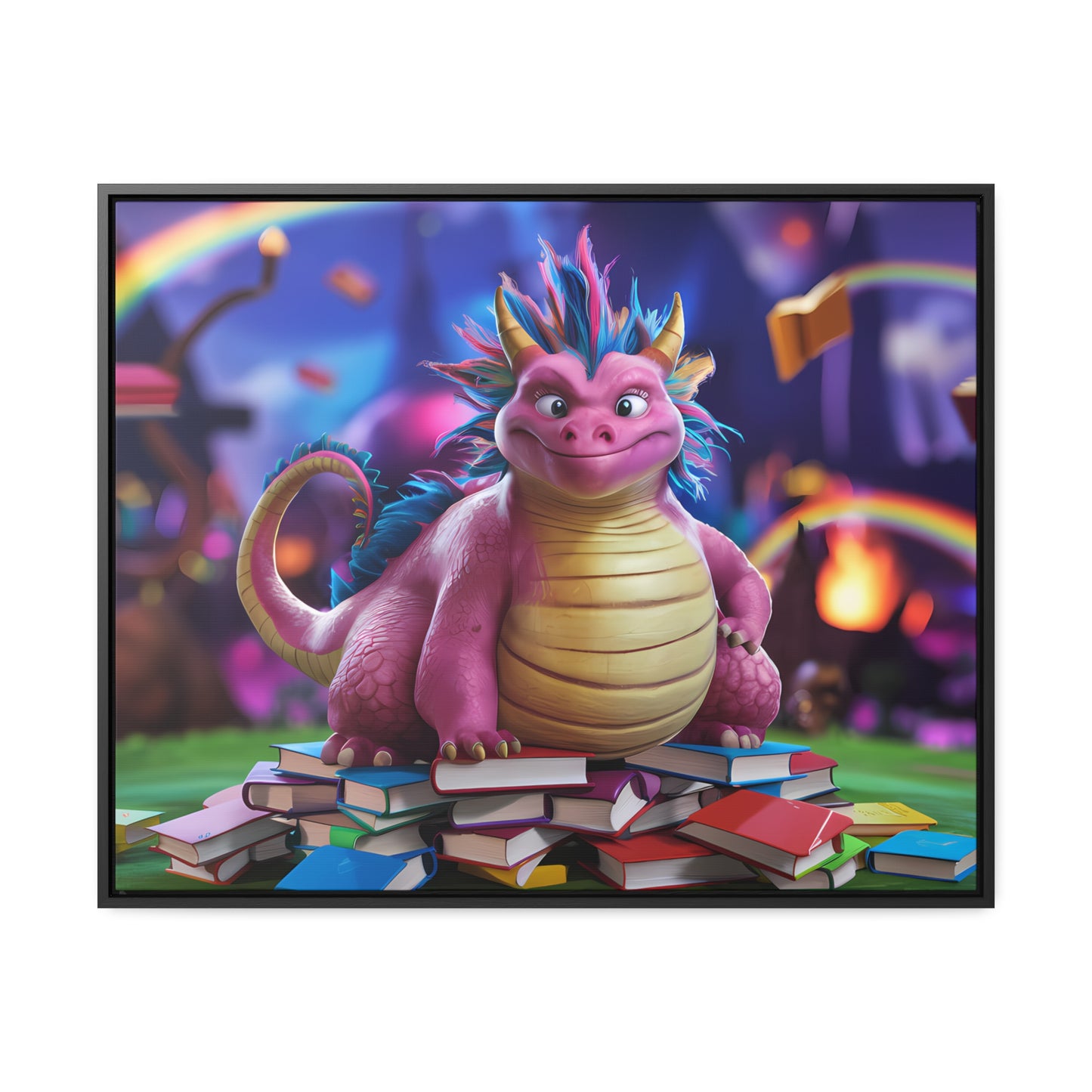 "Guardian of the Magical Library" - Gallery Canvas Wraps, Horizontal Frame