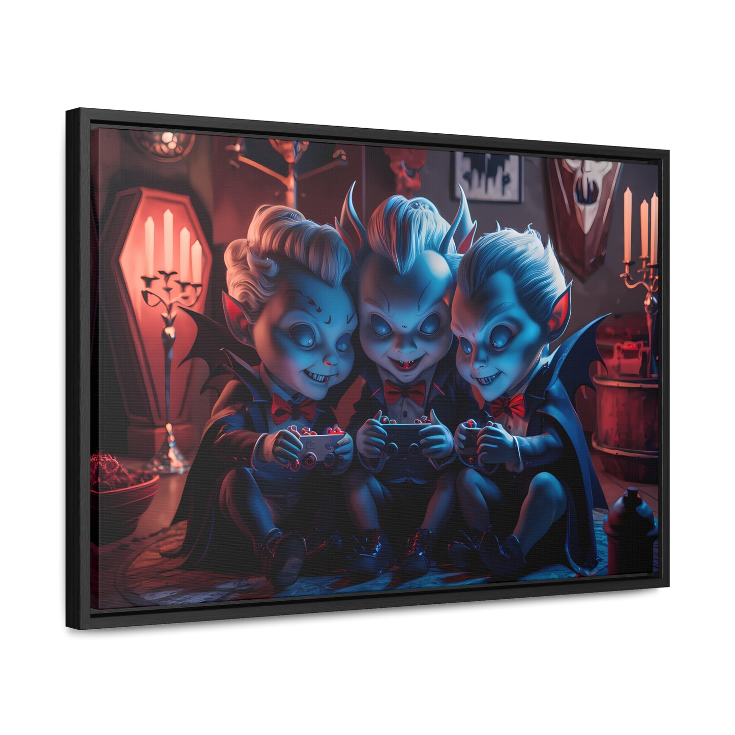 "Night of the Gaming Vampires" - Gallery Canvas Wraps, Horizontal Frame