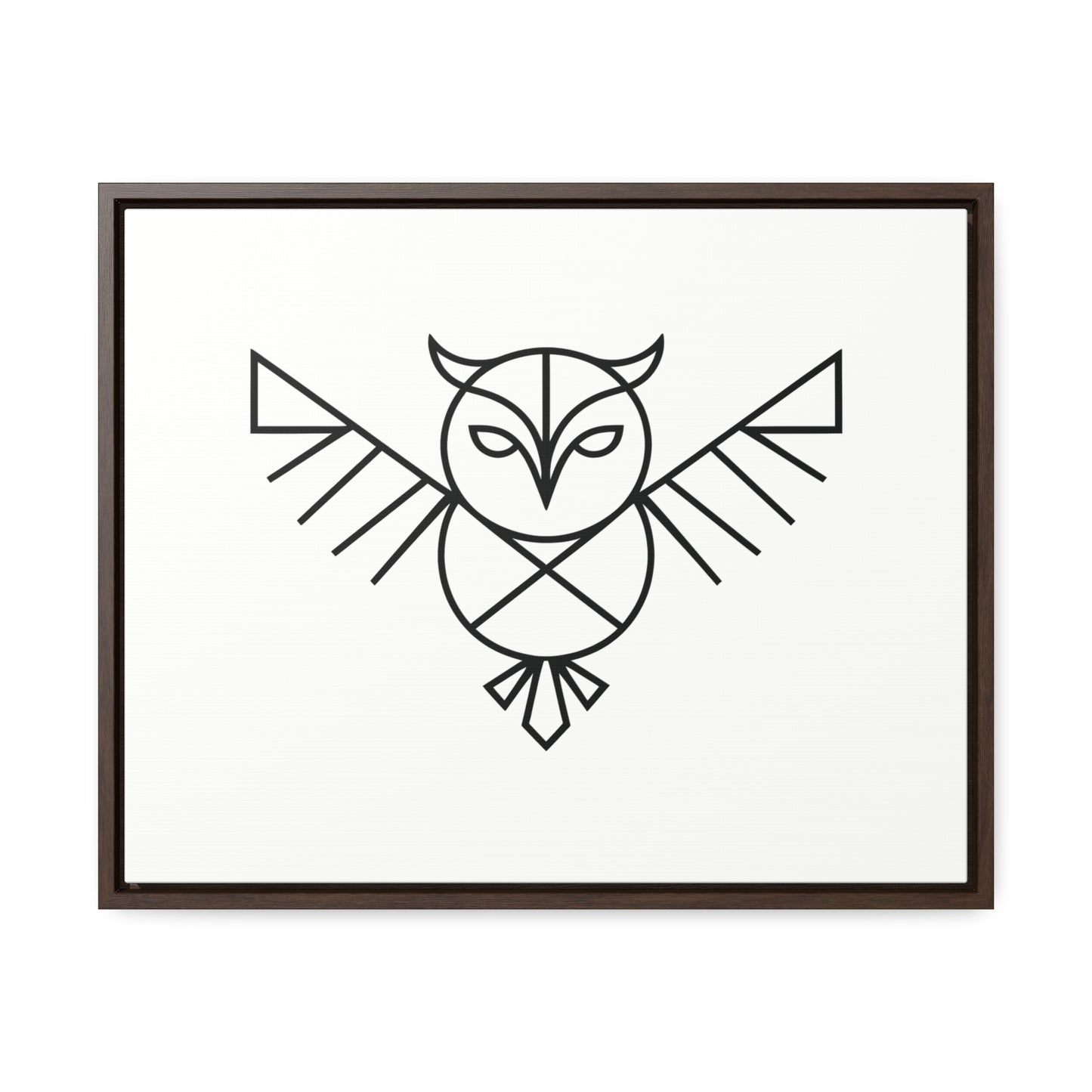 Geometric Owl Symbol - Gallery Canvas Wraps, Horizontal Frame