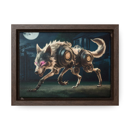 Cyberwolf Under the Moon - Gallery Canvas Wraps, Horizontal Frame