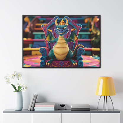 Dragon King on His Throne - Gallery Canvas Wraps, Horizontal Frame