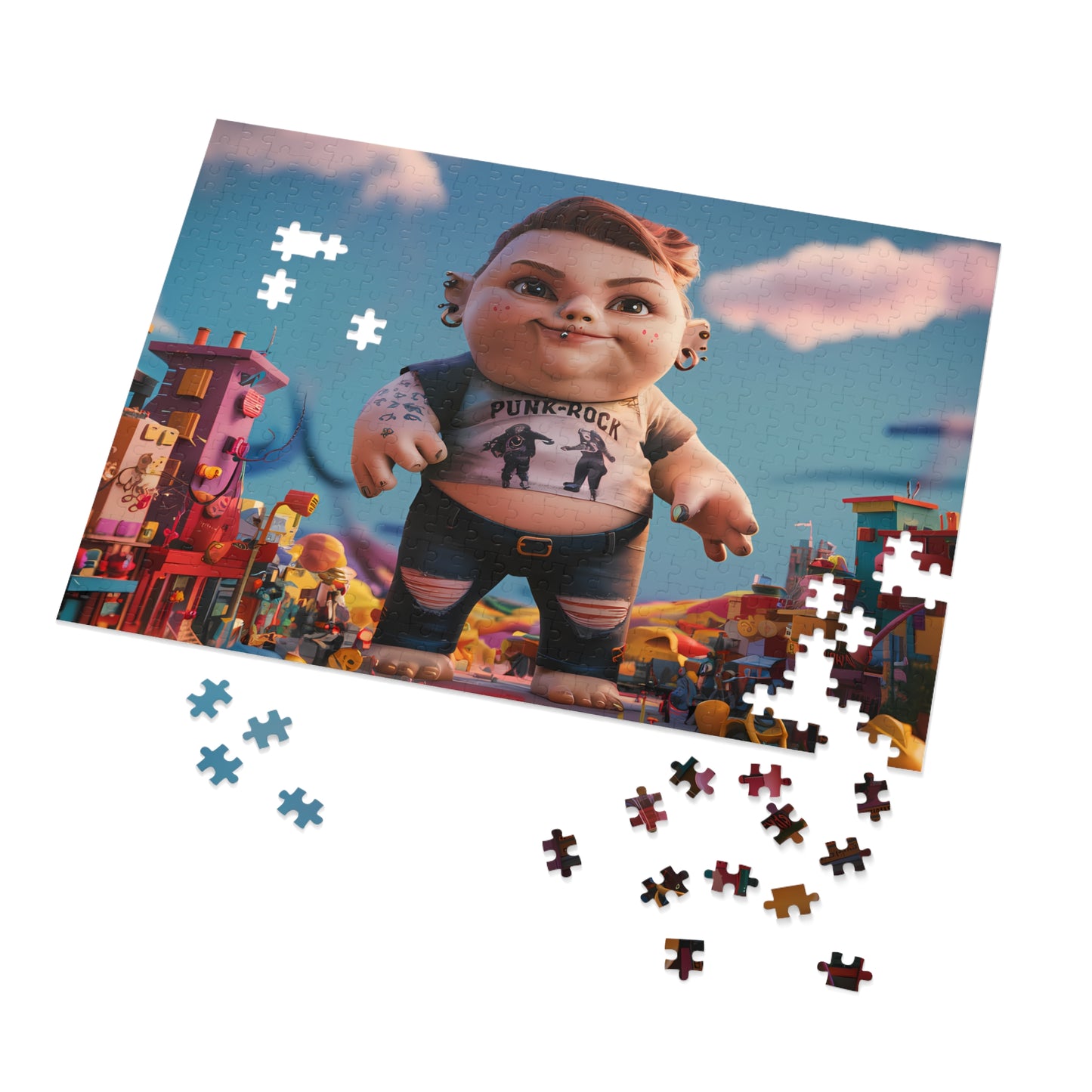 Punk Rock Giant in Toy Town - Jigsaw Puzzle (30, 110, 252, 500,1000-Piece)