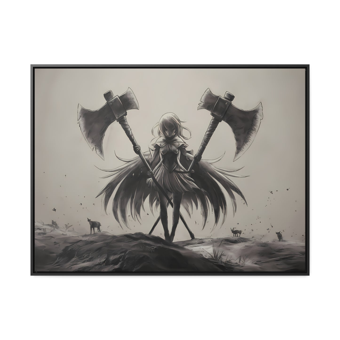 "Abyssal Valkyrie" - Gallery Canvas Wraps, Horizontal Frame