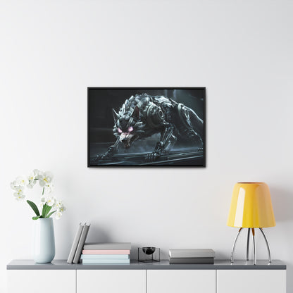 Cybernetic Alpha Wolf - Gallery Canvas Wraps, Horizontal Frame