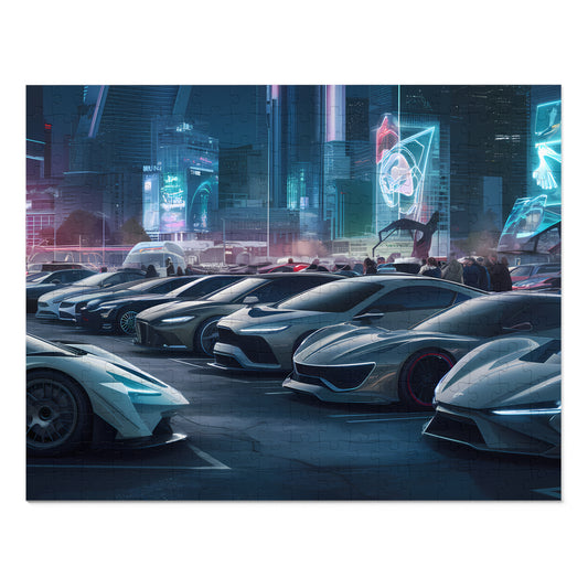 Neon Nights: Supercar Showdown - Jigsaw Puzzle (30, 110, 252, 500,1000-Piece)