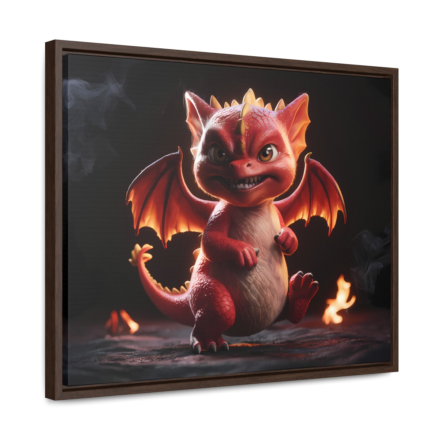 "Fiery Little Guardian" - Gallery Canvas Wraps, Horizontal Frame