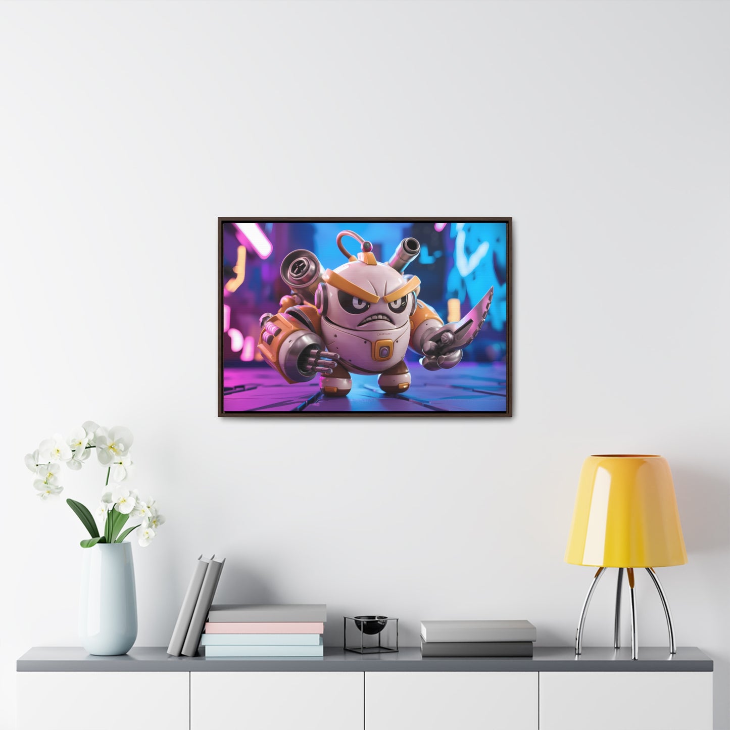 Battle-Ready Robo Warrior - Gallery Canvas Wraps, Horizontal Frame