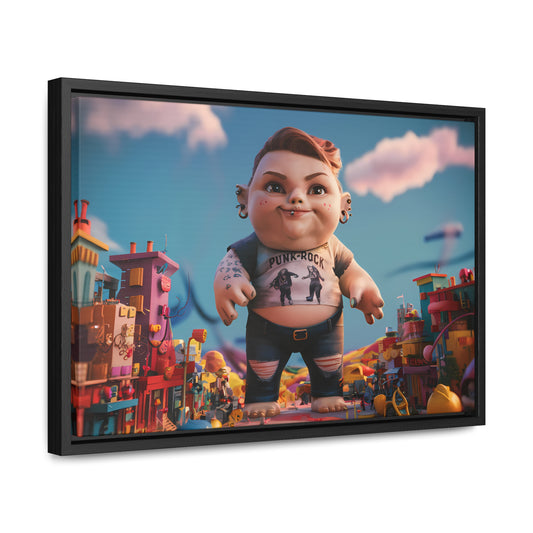 "Punk Rock Titan in Toy Town" - Gallery Canvas Wraps, Horizontal Frame