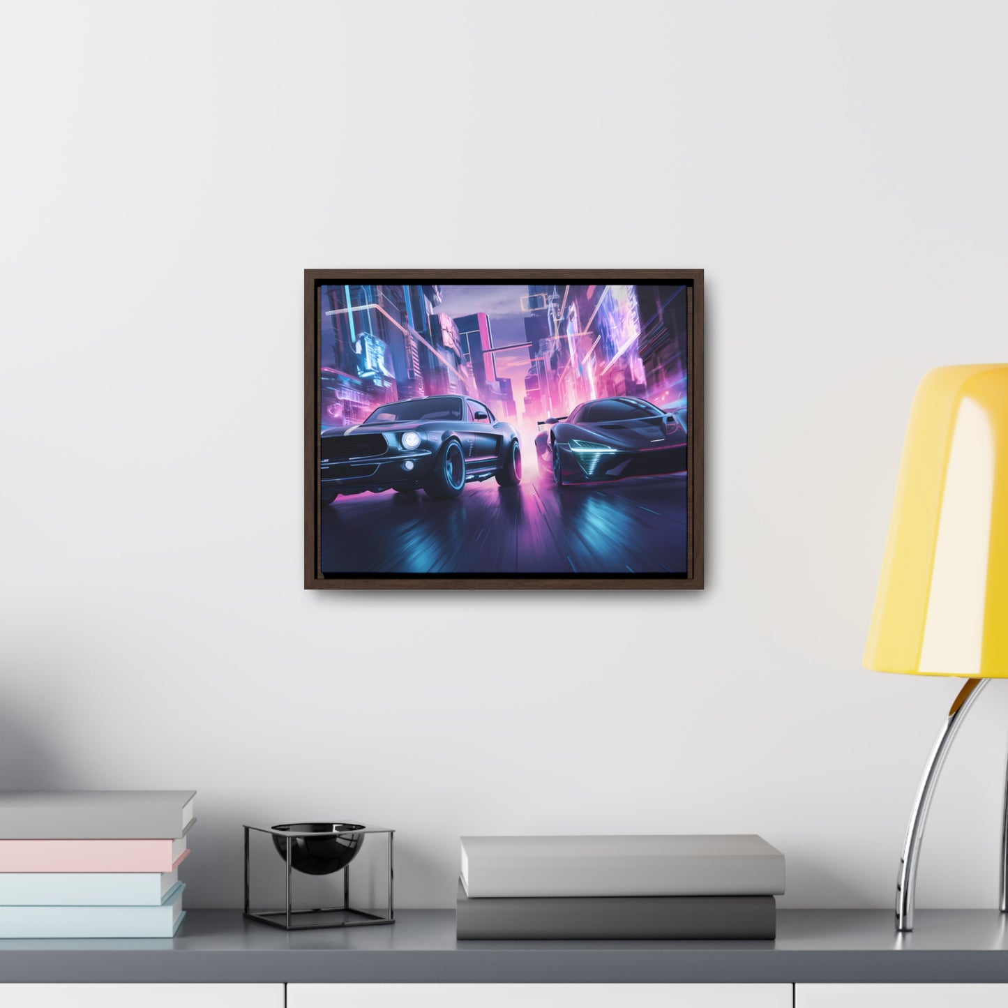 Neon Speed Duel - Gallery Canvas Wraps, Horizontal Frame