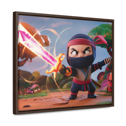 Ninja's Radiant Blade Adventure - Gallery Canvas Wraps, Horizontal Frame