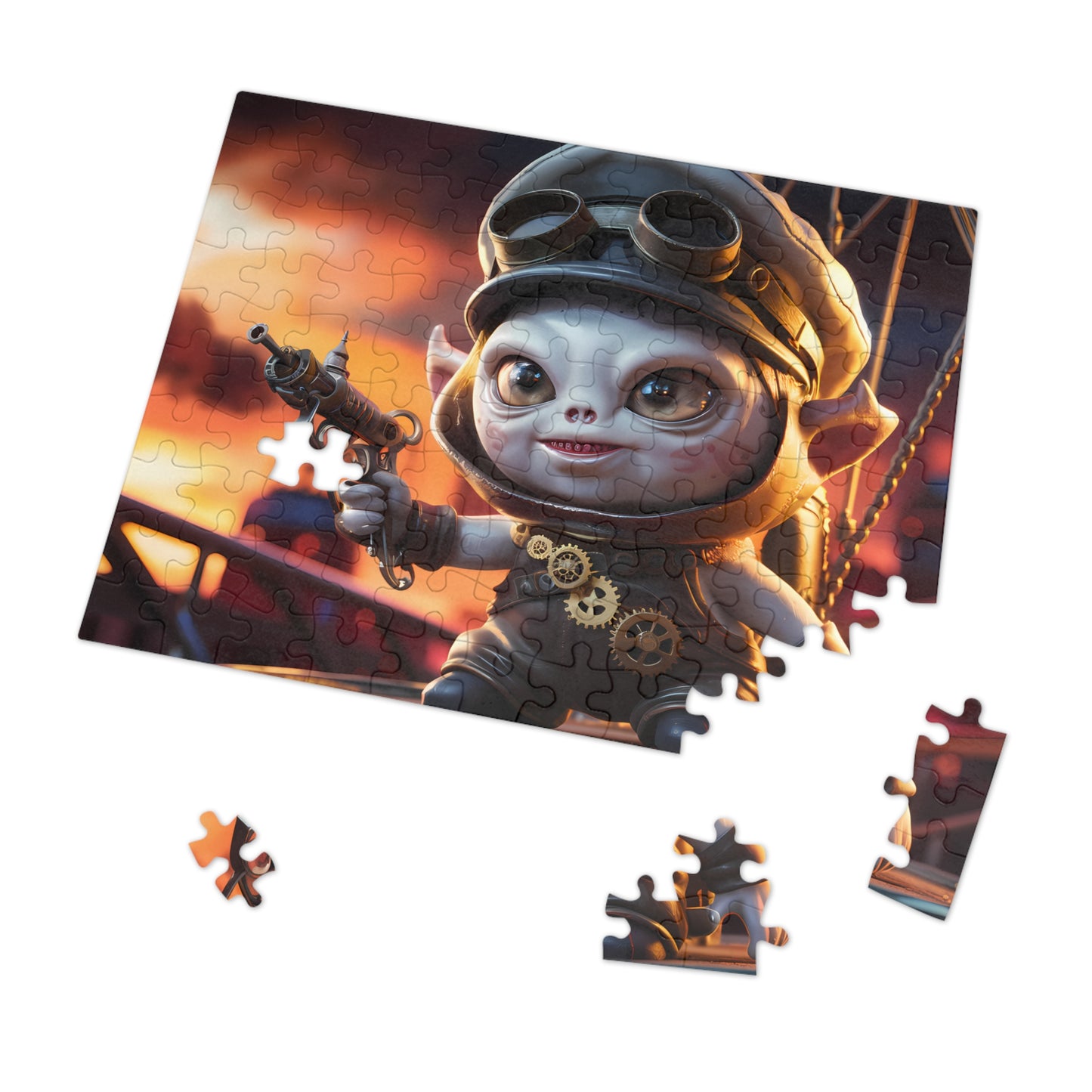 Steampunk Explorer at Sunset - Jigsaw Puzzle (30, 110, 252, 500,1000-Piece)