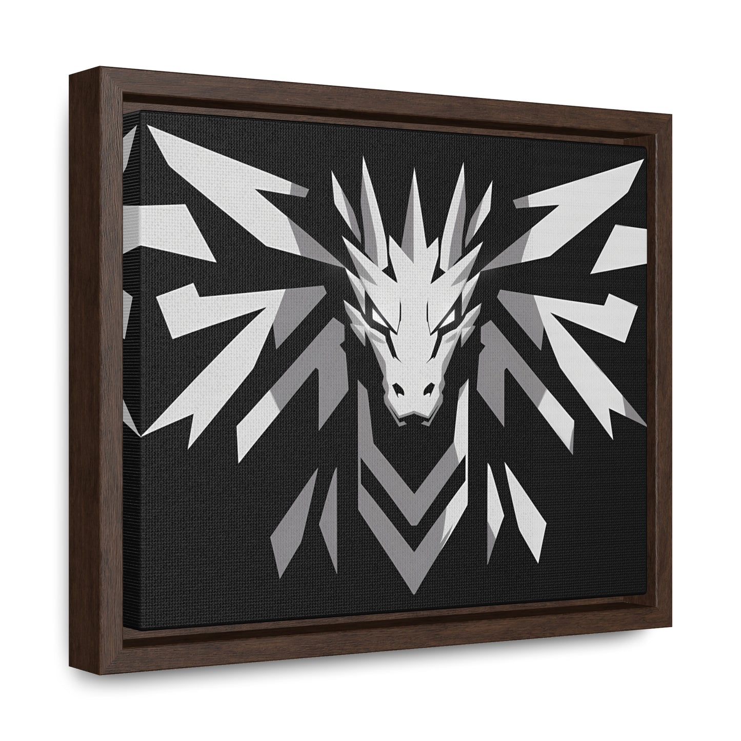 "Silver Dragon Crest" - Gallery Canvas Wraps, Horizontal Frame