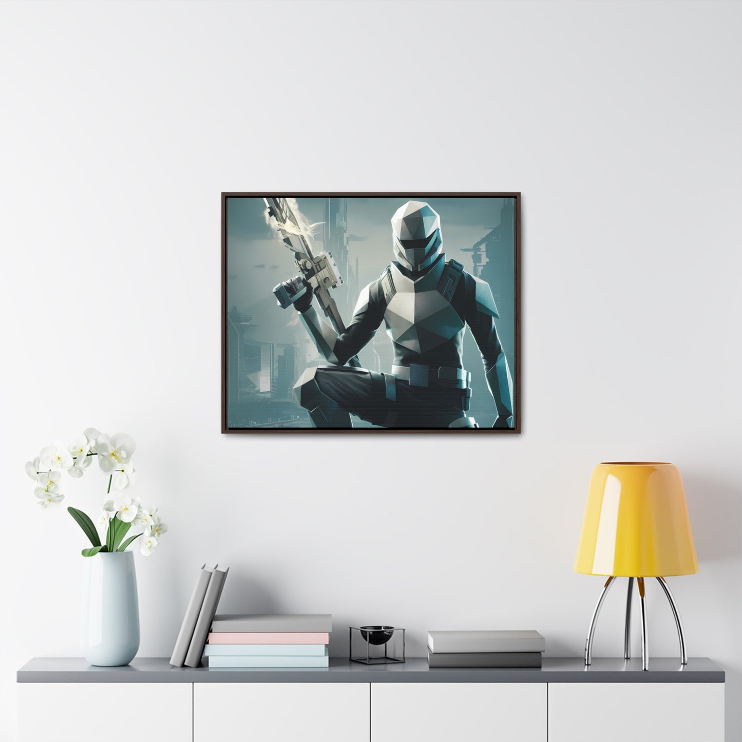 Guardian of the Futuristic Citadel - Gallery Canvas Wraps, Horizontal Frame