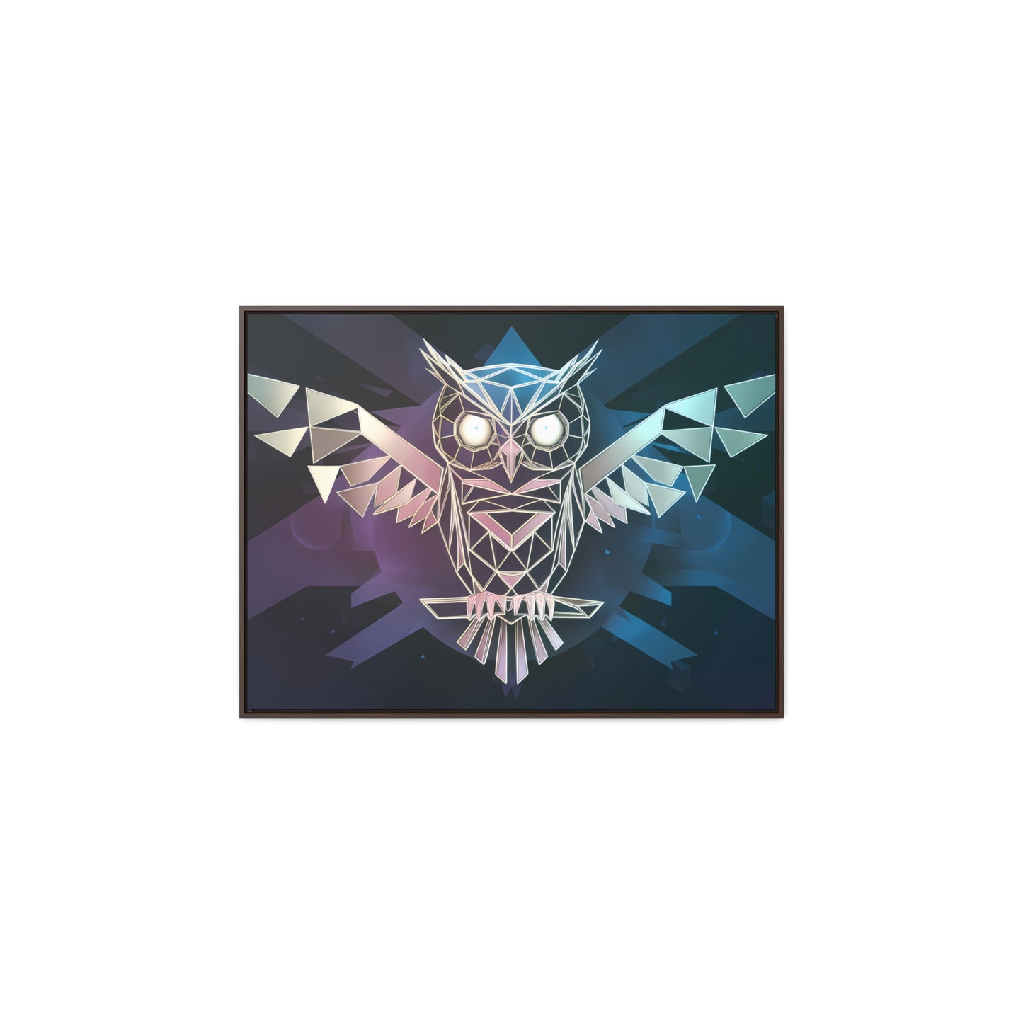 "Geometric Owl of Wisdom" - Gallery Canvas Wraps, Horizontal Frame