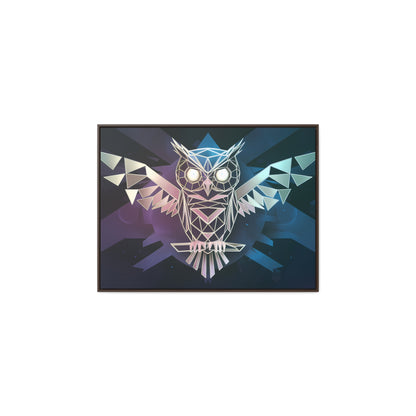 "Geometric Owl of Wisdom" - Gallery Canvas Wraps, Horizontal Frame