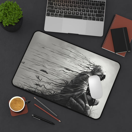 Charcoal drawing of a Ranger - Desk Mat