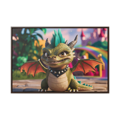 "Spike the Mischievous Baby Dragon" - Gallery Canvas Wraps, Horizontal Frame