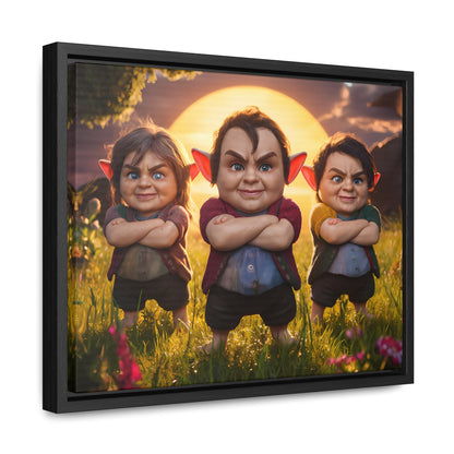 The Mischievous Trio at Sunset - Gallery Canvas Wraps, Horizontal Frame