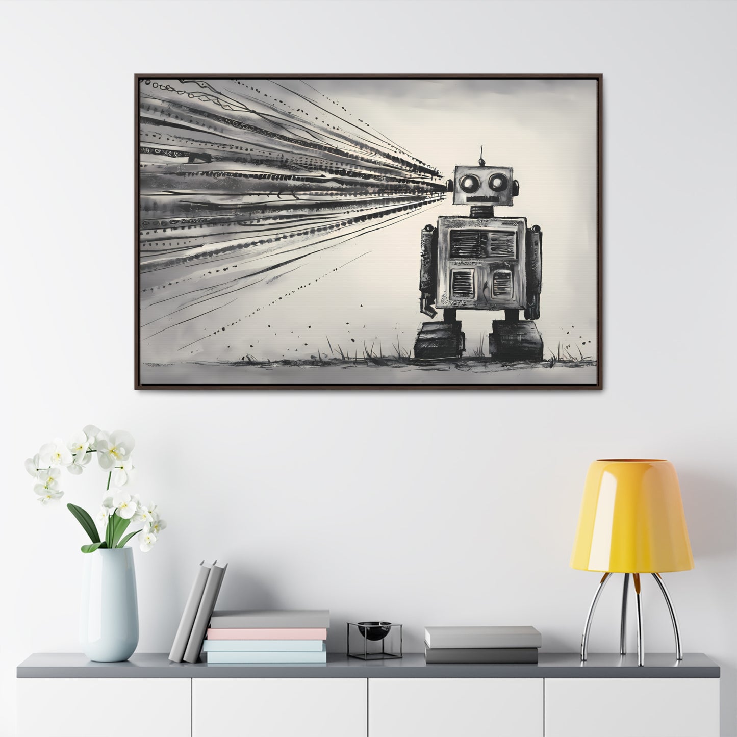 Echoes of the Machine Mind - Gallery Canvas Wraps, Horizontal Frame