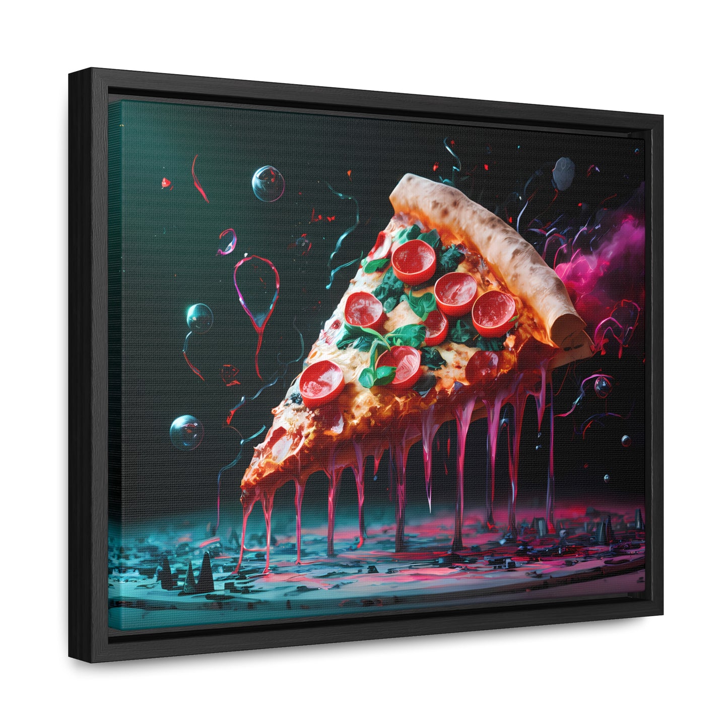 "Cosmic Slice of Pizza Bliss" - Gallery Canvas Wraps, Horizontal Frame