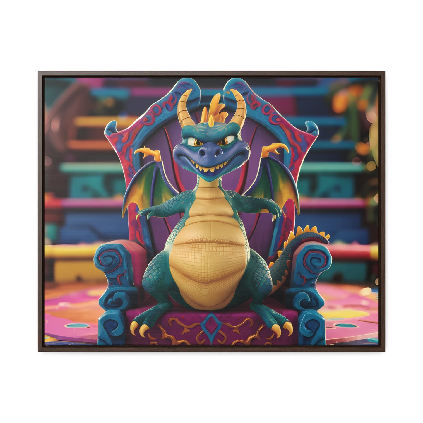 Dragon King on His Throne - Gallery Canvas Wraps, Horizontal Frame