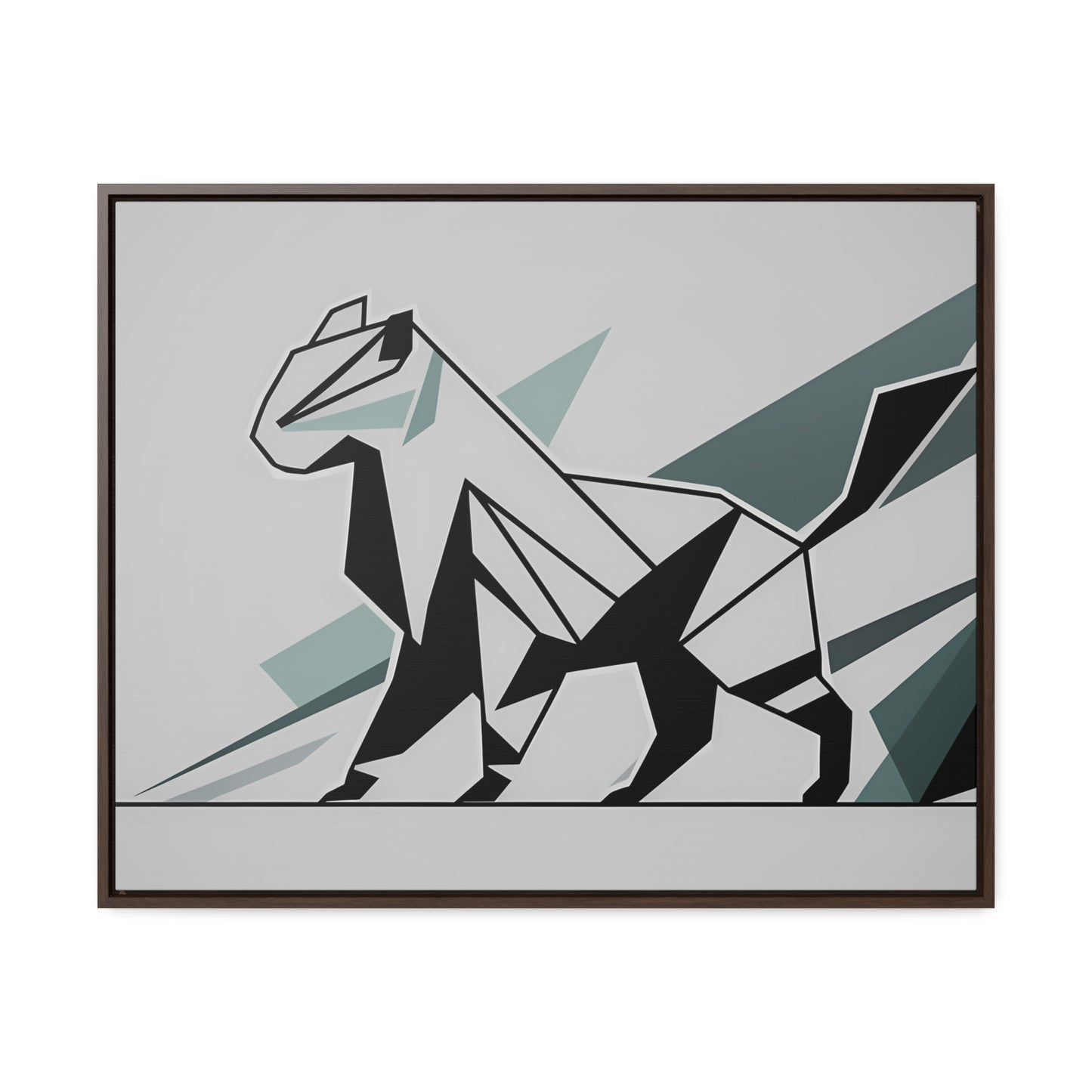 Fractured Feline Form - Gallery Canvas Wraps, Horizontal Frame