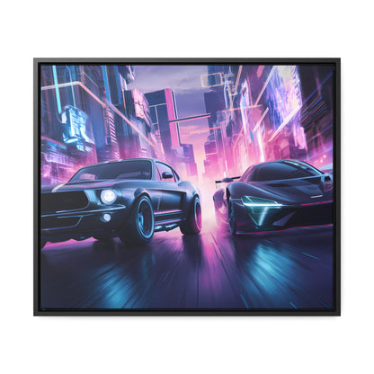 Neon Speed Duel - Gallery Canvas Wraps, Horizontal Frame