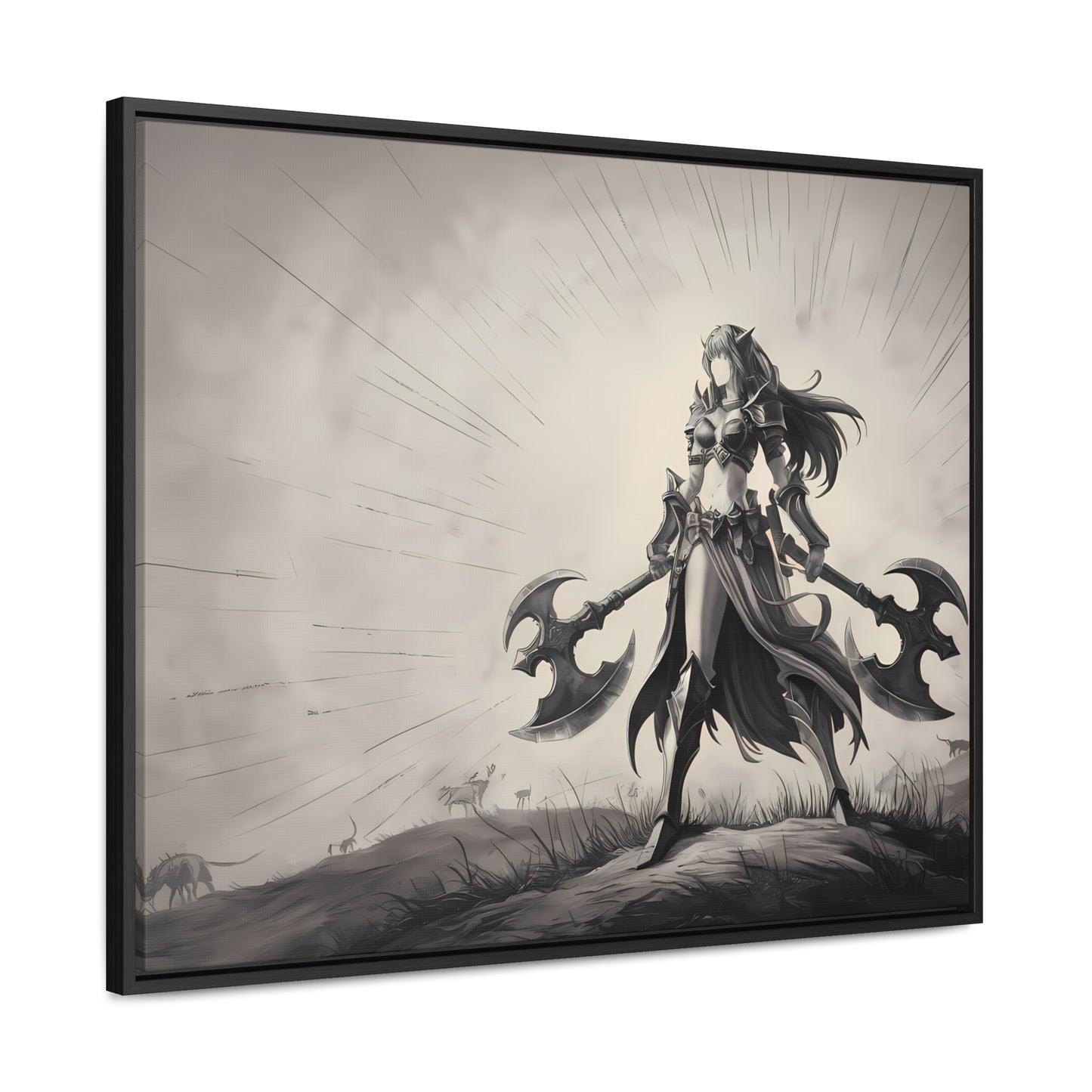 Warrior of the Twilight Plains - Gallery Canvas Wraps, Horizontal Frame