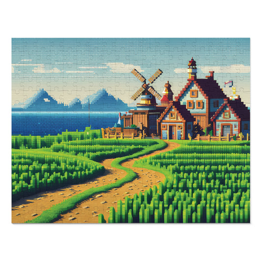 Pixel Farm Village - Jigsaw Puzzle (30, 110, 252, 500,1000-Piece)