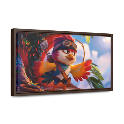 "Feathered Adventurer: The Brave Bird Archer" - Gallery Canvas Wraps, Horizontal Frame