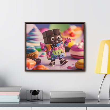 "Choco-Buddy's Sweet Adventure" - Gallery Canvas Wraps, Horizontal Frame