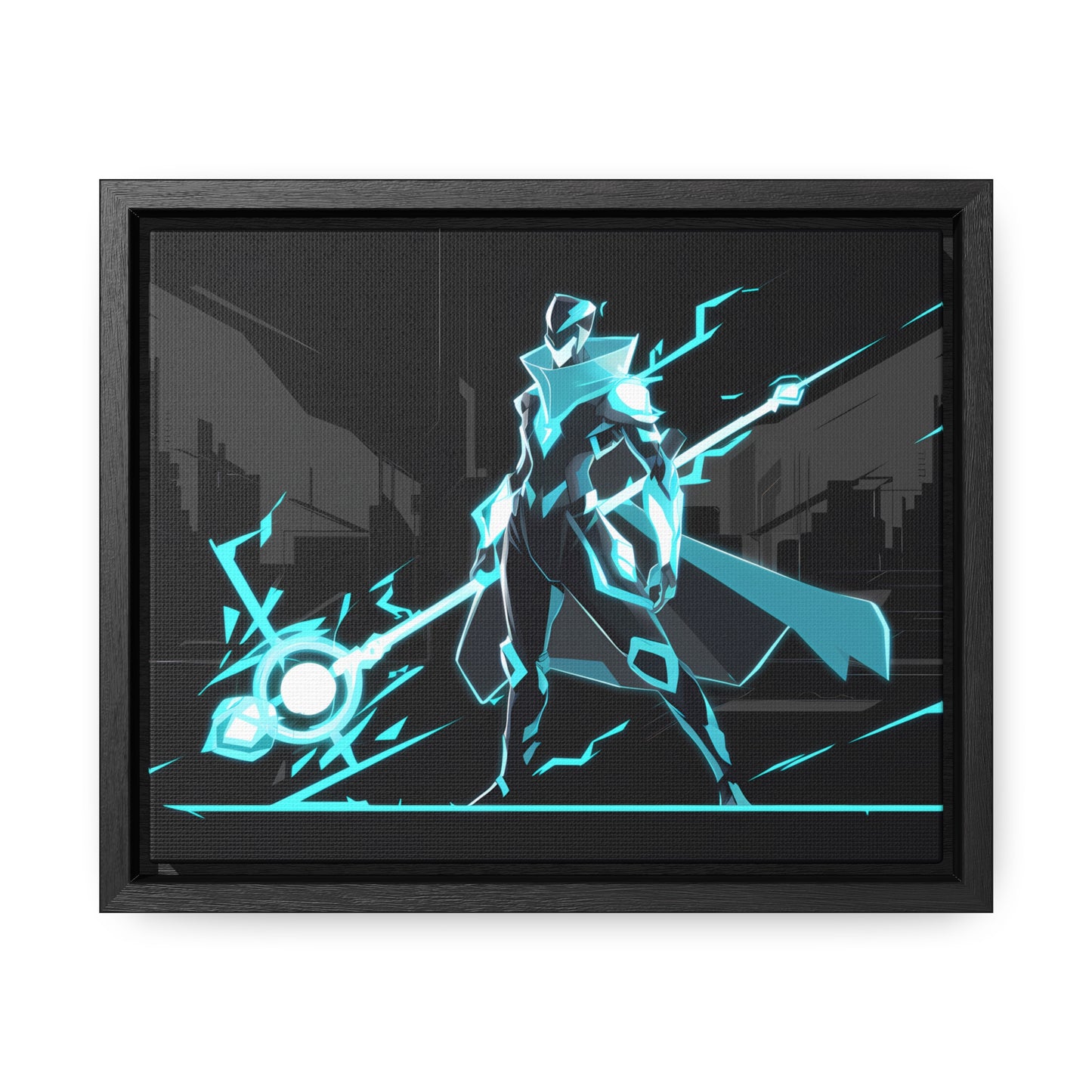 Arbiter of the Neon Void - Gallery Canvas Wraps, Horizontal Frame