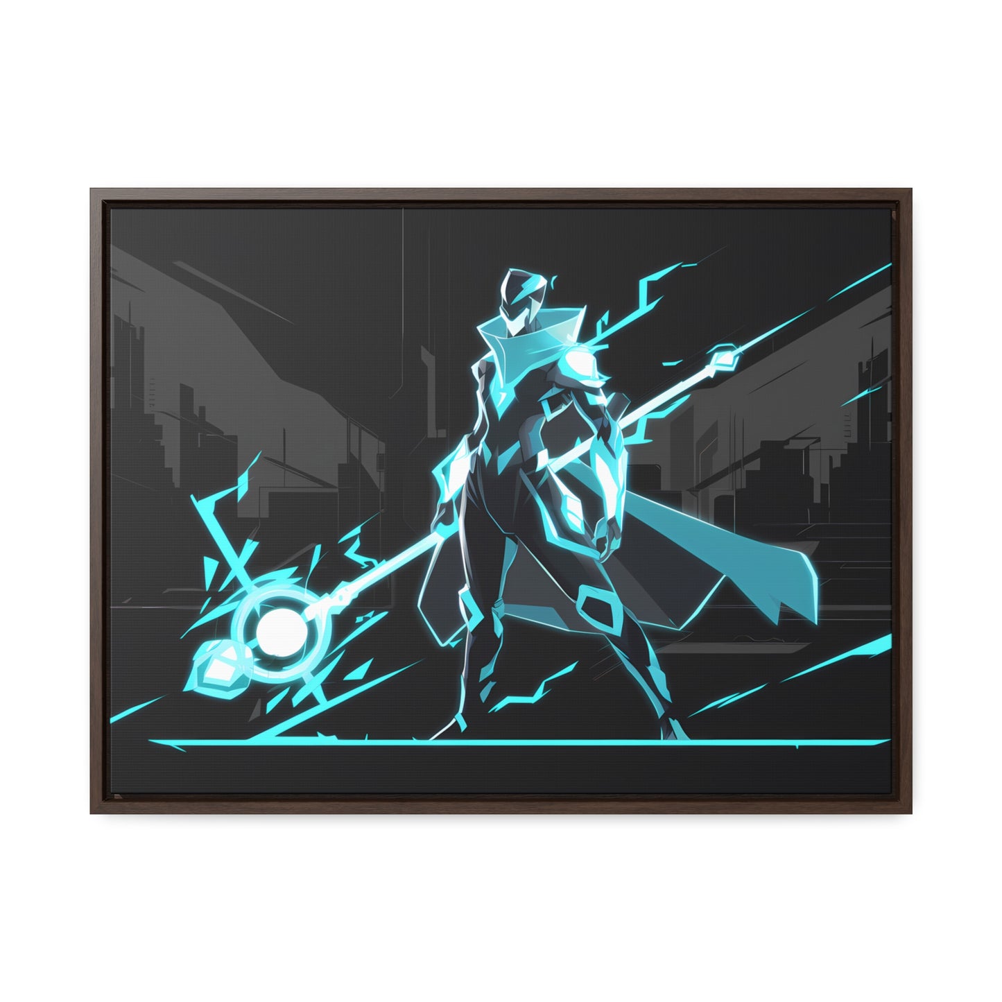 Arbiter of the Neon Void - Gallery Canvas Wraps, Horizontal Frame